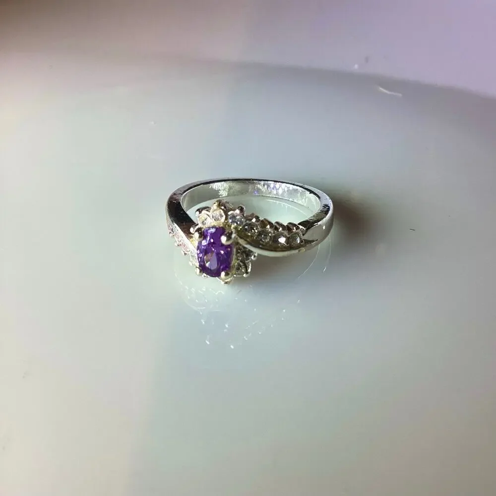Faux Amethyst Crystal Ring